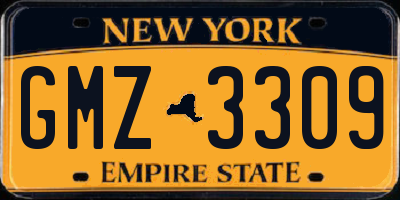 NY license plate GMZ3309