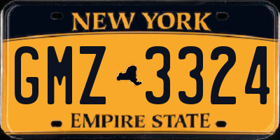 NY license plate GMZ3324
