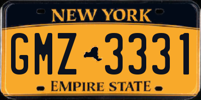 NY license plate GMZ3331