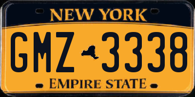 NY license plate GMZ3338