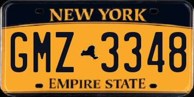 NY license plate GMZ3348