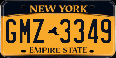 NY license plate GMZ3349