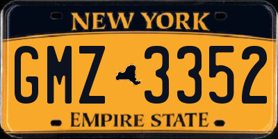 NY license plate GMZ3352