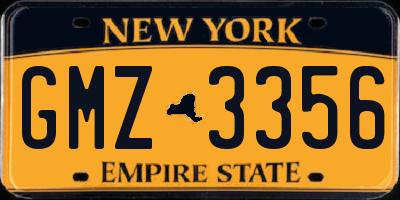 NY license plate GMZ3356