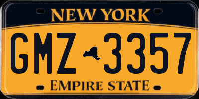 NY license plate GMZ3357