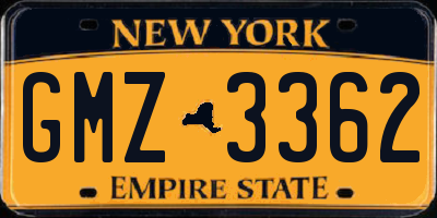 NY license plate GMZ3362