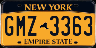 NY license plate GMZ3363
