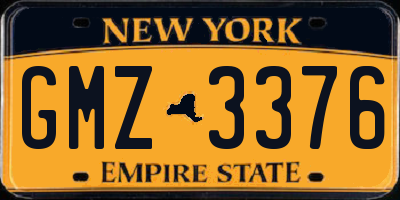 NY license plate GMZ3376