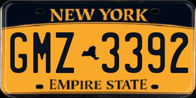NY license plate GMZ3392