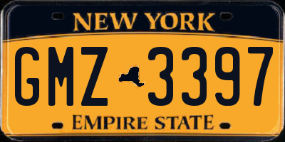 NY license plate GMZ3397