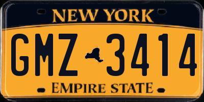 NY license plate GMZ3414