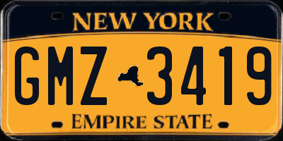 NY license plate GMZ3419