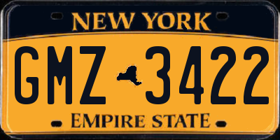 NY license plate GMZ3422