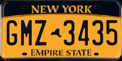 NY license plate GMZ3435