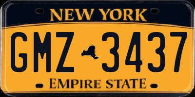 NY license plate GMZ3437