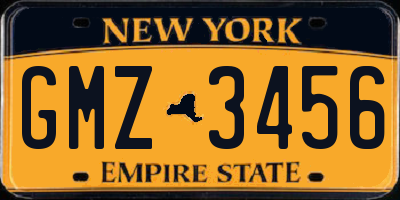 NY license plate GMZ3456