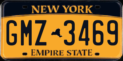 NY license plate GMZ3469