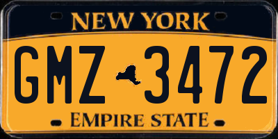 NY license plate GMZ3472