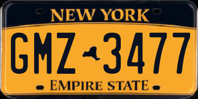 NY license plate GMZ3477
