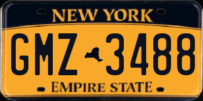 NY license plate GMZ3488