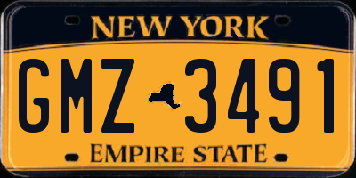 NY license plate GMZ3491