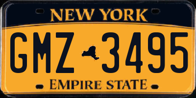 NY license plate GMZ3495