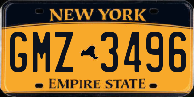 NY license plate GMZ3496