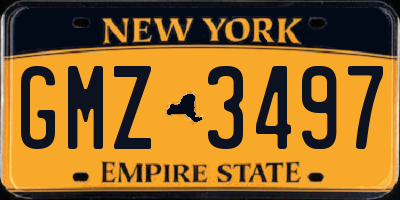 NY license plate GMZ3497