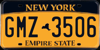 NY license plate GMZ3506