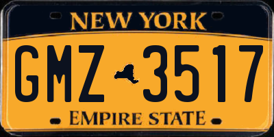 NY license plate GMZ3517
