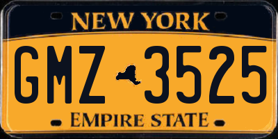NY license plate GMZ3525