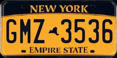 NY license plate GMZ3536