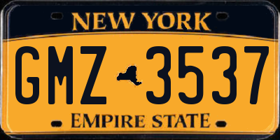 NY license plate GMZ3537
