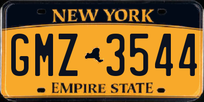 NY license plate GMZ3544