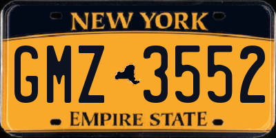 NY license plate GMZ3552