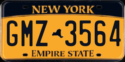 NY license plate GMZ3564