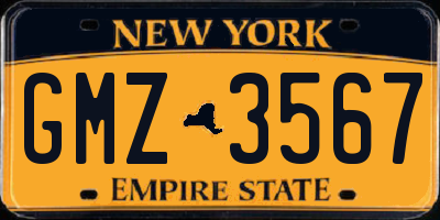 NY license plate GMZ3567