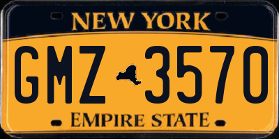 NY license plate GMZ3570
