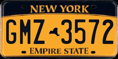 NY license plate GMZ3572