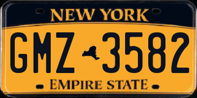 NY license plate GMZ3582