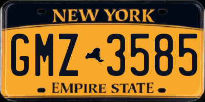 NY license plate GMZ3585