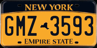NY license plate GMZ3593