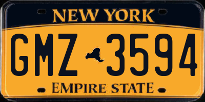 NY license plate GMZ3594