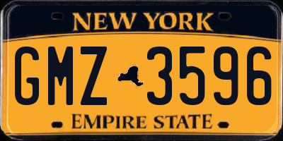 NY license plate GMZ3596
