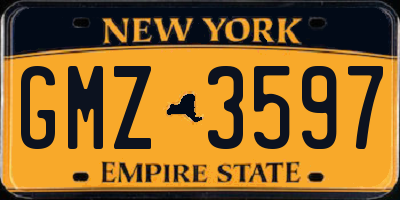 NY license plate GMZ3597