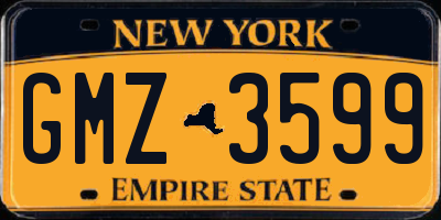 NY license plate GMZ3599