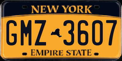NY license plate GMZ3607