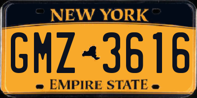 NY license plate GMZ3616