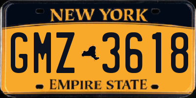NY license plate GMZ3618