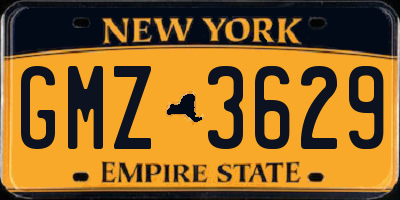 NY license plate GMZ3629